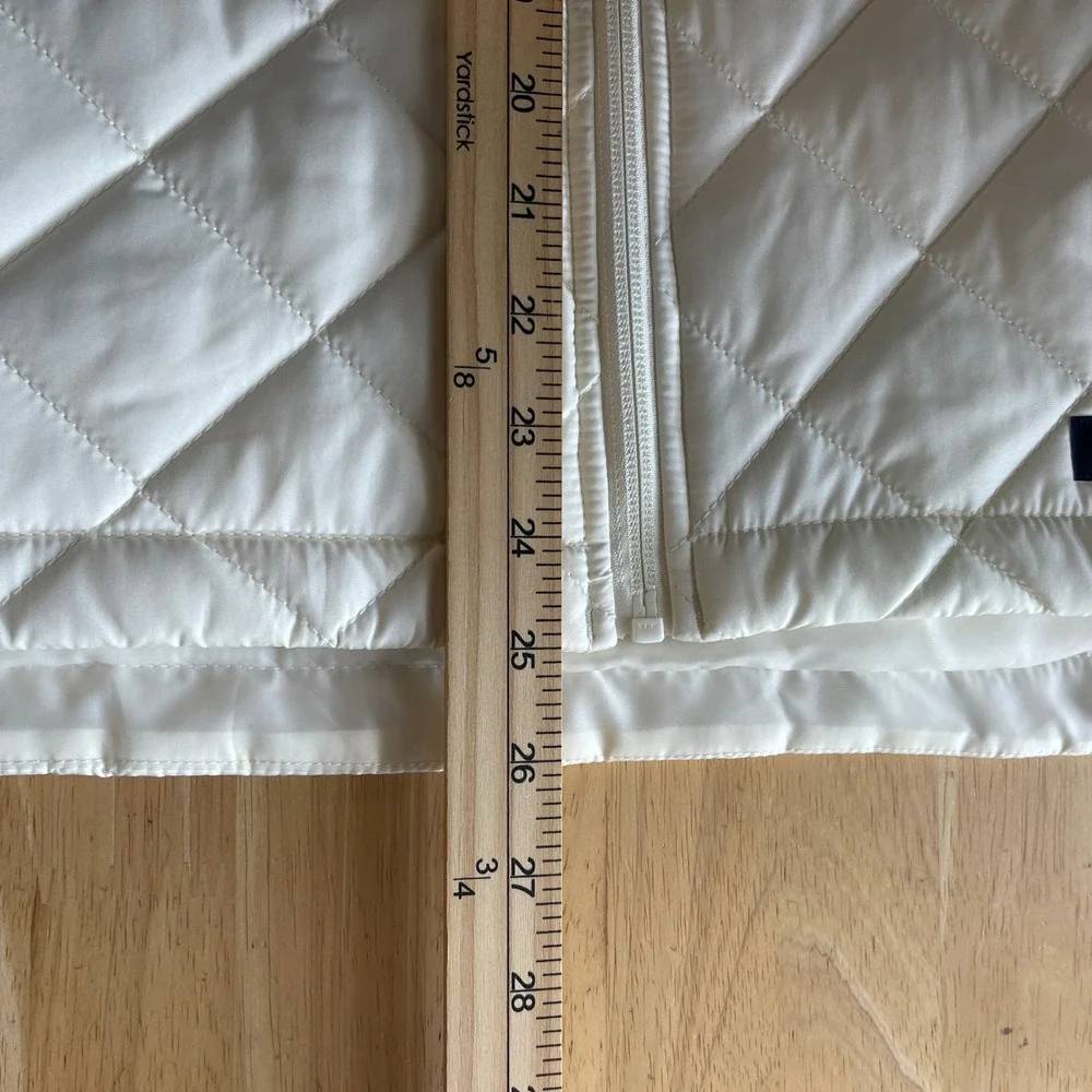 Lands End FeatherFree Quilted Insulated Vest Womens S Mock Neck Full Zip White - Picture 8 of 10